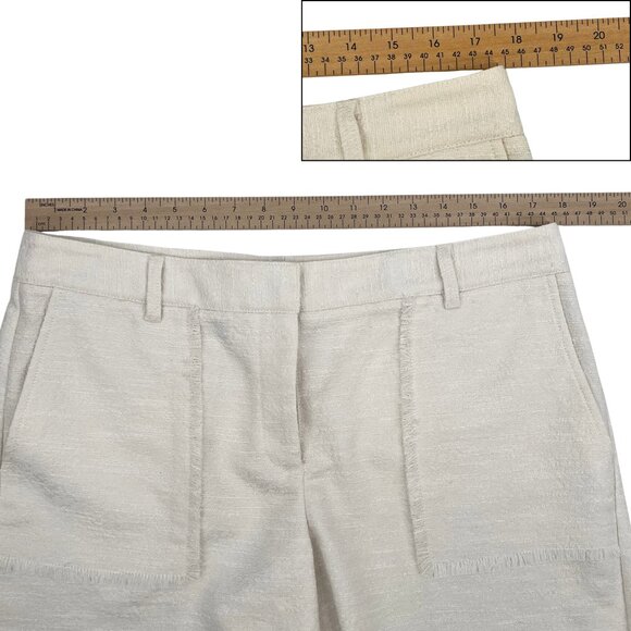Size 12 NWT - Ann Taylor Off-White Fringed Tweed-Like Shorts - Picture 8 of 11